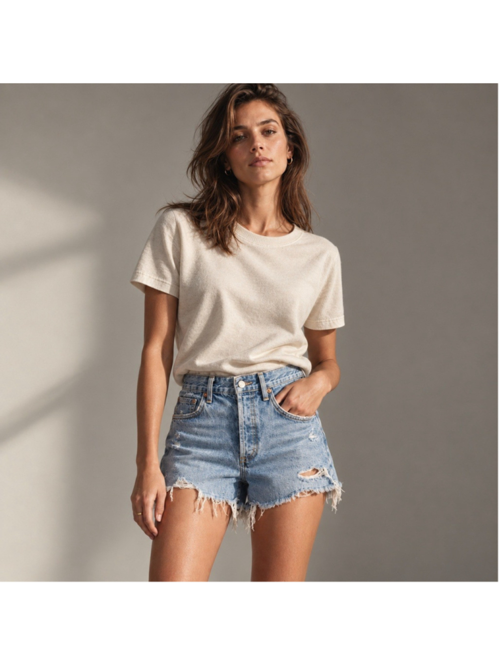 Agolde Parker Cutoff Shorts Med Wash Denim High Rise Sz 29